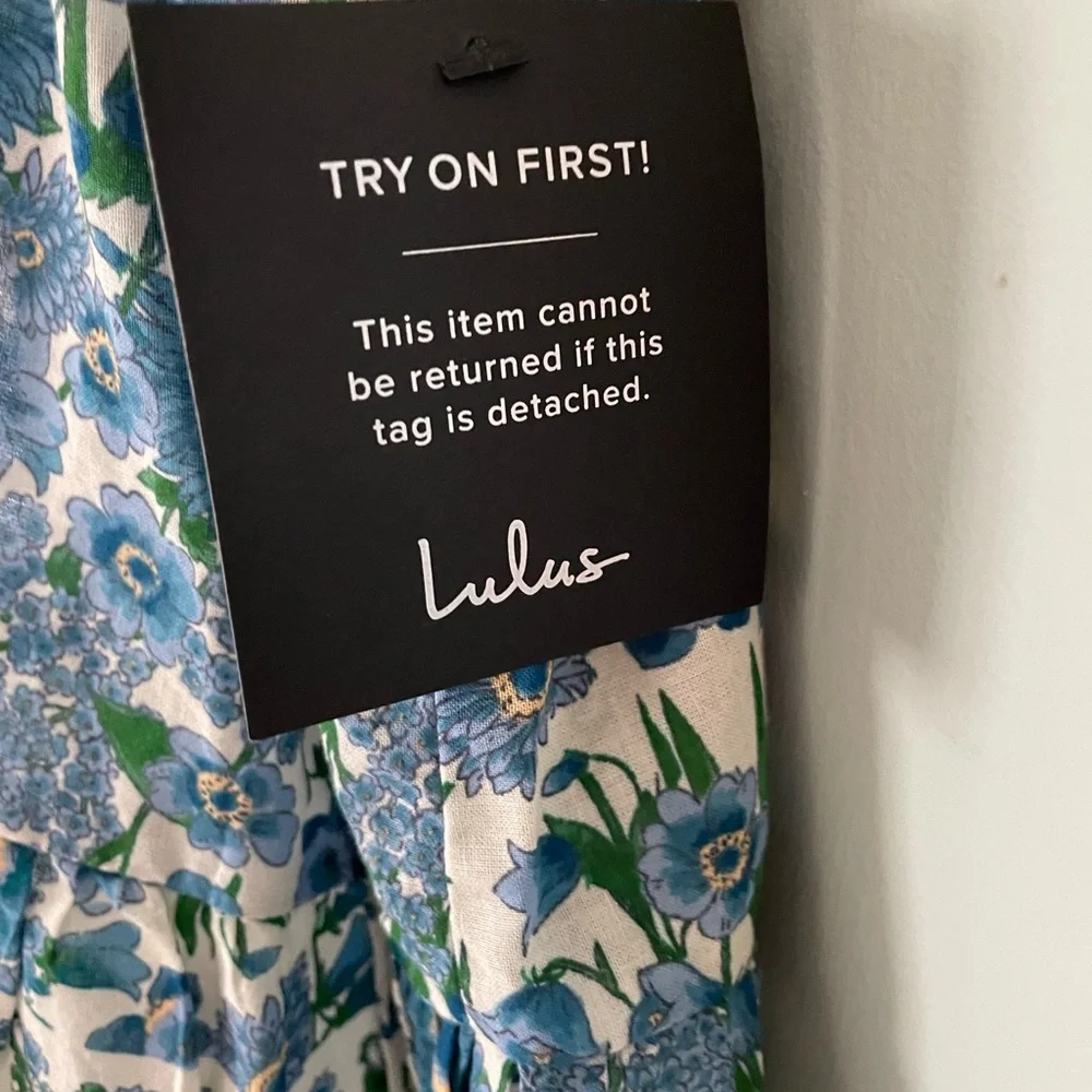 Lulu's Womens Flower Wrap Dress Size Small Morning at the Market - Picture 6 of 14